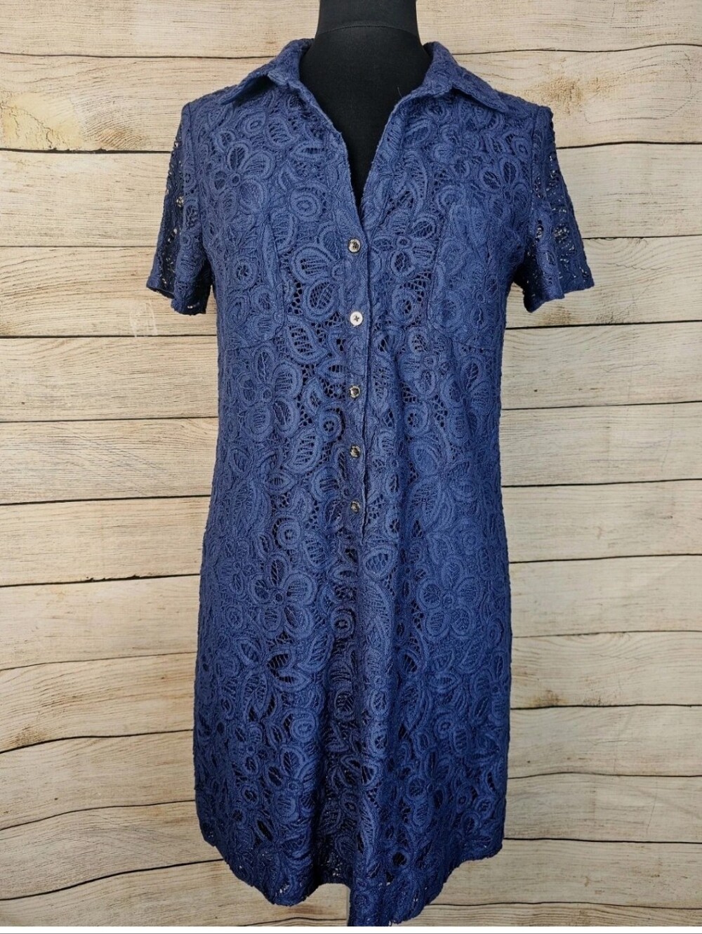 Lilly Pulitzer Nelle Dress High Tide Blue Floral Lace Dress Size 8